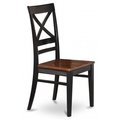 East West Furniture East West Furniture QUC-BLK-W Quincy Dining Chair with Wood Seat in Black & Cherry Finish Pack of 2 QUC-BLK-W